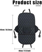 Back Seat Kick Mats 2-Pack, Odor-Free Fabric, Protect Leather w/ 2 Pockets