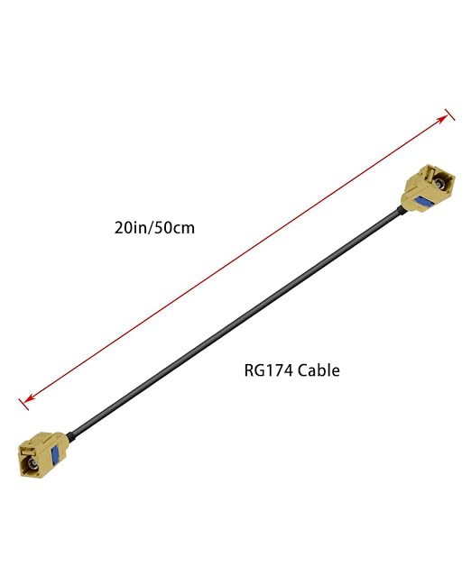 Fakra K Curry Female Cable RG174 20in/50cm Fakra Curry Code K Female to Female Compatible with Car Vehicle Radio Stereo Receiver Tuner