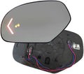 LH Left Driver Side Mirror Glass Replacement Arrow Signal Blind Spot Detection Power Heated for 2009-2014 Cadillac Escalade Chevrolet Suburban Tahoe GMC Yukon XL