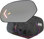 LH Left Driver Side Mirror Glass Replacement Arrow Signal Blind Spot Detection Power Heated for 2009-2014 Cadillac Escalade Chevrolet Suburban Tahoe GMC Yukon XL