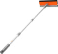 46'' Professional Window Cleaner Tool, 2-in-1 Rotatable Squeegee for Window Cleaning Kit, Window Washing Equipment Kit with Threaded Extension Pole(20''-46'') for Shower/Windshield.