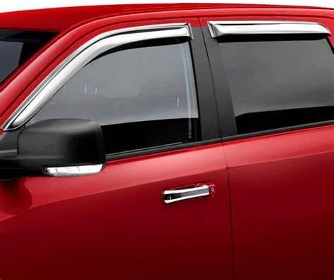 Side Wind Vent Deflector Sun Rain Guards Set for 1999-2006 Chevry Silverado/GMC Sierra 1500/2500/3500,Fits Trucks with Extended Cab,4pcs Outside Mount Style Chrome Window Visor 94044Y