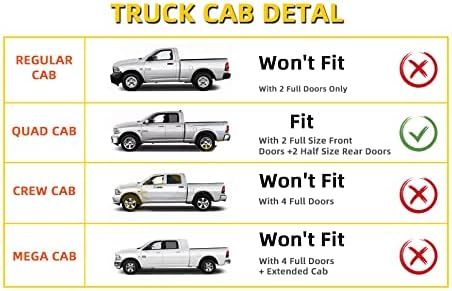 Window Visor Rain Guards Compatible with 2009-2018 Dodge Ram 1500 Quad Cab/Extended Cab,Window Wind Deflector Vent Visors for Trucks Accessories Outside Mount Tape-On 4 Pieces