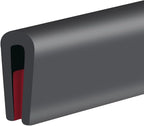 Rubber Edge Trim, Self-Adhesive Rubber Edge Trim, Edge Protector for Sheet Metal, EPDM Material, Fit 1/16"(1.0mm), Length 20Ft, Black Color