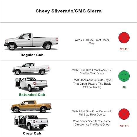 Window Visors Rain Guards for 07-13 Silverado Serria 1500 Extended Cab | Window Deflectors, Vent Visor, Sun Shades, Window Shields, Truck Accessories, Outside, Tape-on, Dark Smoke