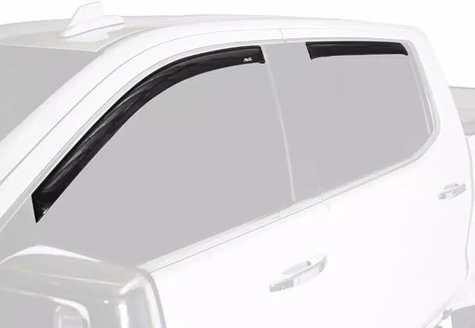Auto Ventshade [AVS] In-Channel Rain Guards For 2009 - 2024 Dodge Ram 1500 (19-24 Classic Body Only); 2010-2025 Ram 2500 & 3500 MEGA/CREW CAB ONLY | Window Vent Visors, 4 pcs. - Smoke | 194109