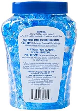 Fraganzia Crystal Beads Air Freshener Twin Pack, Long Lasting Room Deodorizer and Odor Eliminator Gel Beads for Home, Car, or Office, Morning Sky Scent, 24 Fl Oz