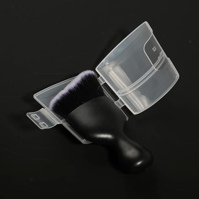 Car Interior Detailing Brush,Soft Bristle Cleaning Brush Car Detailing Brush Dusting Brush,Car Interior Cleaning Tool,Auto Detail Brush Car Dash Duster Brush (Black&White with Cap)