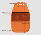 HCMAX 2 Pack Kick Mat Car Seat Back Protector Waterproof Easy to Clean Multifunctional Organizer Storage Bag Travel Accessory PU Leather Beige