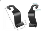 Car Seat Headrest Hook, Black | S-Shaped Design