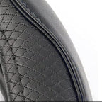 Microfiber Leather Steering Wheel Cover, Universal 14.5-15 Inch Steering Wheel Anti Slip Car Interior Accessories for Men Women (Black)