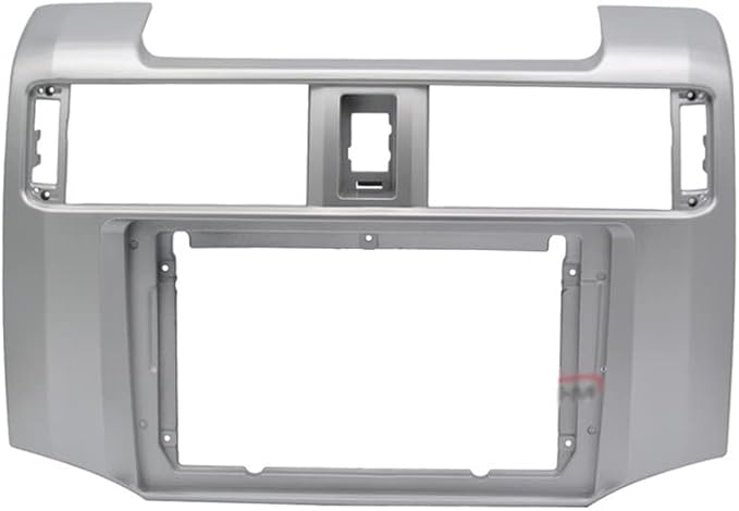 9'' Car Radio Stereo Dash Frame Fascia Bezel Panel Compatible for Toyota 4 Runner 2010 11 12 13 14 15 16 17 18 19 Install Mount Kit Silver