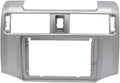 9'' Car Radio Stereo Dash Frame Fascia Bezel Panel Compatible for Toyota 4 Runner 2010 11 12 13 14 15 16 17 18 19 Install Mount Kit Silver