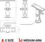 Drill-Down Marine Electronics Mount – Fish Finder & GPS Mount with Medium Arm (RAM-111U)