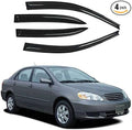 Tape-On Window Visors 4-Piece for 2003-2008 Corolla Sun Rain Guard Shield Shade Smoke 94620
