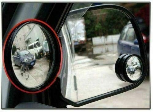 x Blind Spot Mirror, 2'' Black Round HD Glass Convex Rear View Mirror, 360° Rotate Wide Angle, Universal for Car SUVs Truck Motorcycle(2 Pcs)
