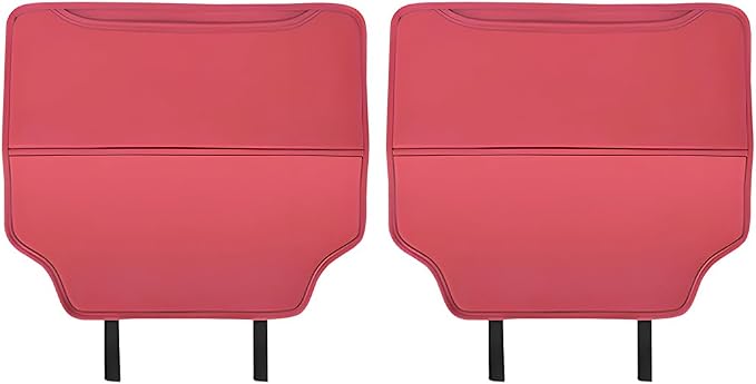 2PCS Car Kick Mat, Anti-Scratch Waterproof Anti-Slip Vehicle Back Seat Protector with Storage Pockets, Automotive Interior Seat Back Covers, Universal for SUV RV Truck (Red)