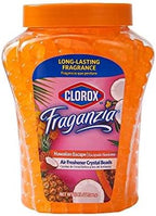 Fraganzia Crystal Beads Air Freshener, Long Lasting Room Deodorizer and Odor Eliminator Gel Beads to Freshen Home, Car, or Office, Island Escape Scent, 12 Fl Oz - 12 Pack