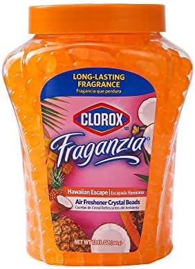Fraganzia Crystal Beads Air Freshener, Long Lasting Room Deodorizer and Odor Eliminator Gel Beads to Freshen Home, Car, or Office, Island Escape Scent, 12 Fl Oz - 12 Pack