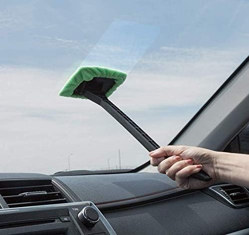 Windshield Cleaner Tool Car Window Cleaner Inside Interior Windshield Cleaning Tool(Green-Rectangle)