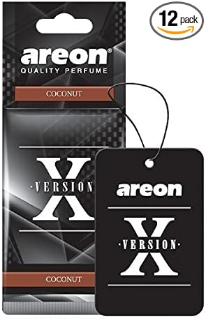 X AXV04 Hanging Best Car Air Freshener Coconut Scent, Paper Hanging Ornaments, Long Lasting Scent for Car or Home 12 Pack