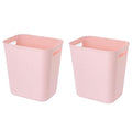 Plastic Small Trash Can Wastebasket, Garbage Container Basket for Bathrooms, Laundry Room, Kitchens, Offices, Kids Rooms, Dorms, 3.5 Gallon, Pink, 2 Pack | Compact Sturdy Garbage Can for Bathroom, Laundry Room, Kitchen, Office, Kids Room, Dorm,...