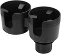 Car Double Cup Holder Extender, 2-in-1 Car Cup Holder Adapter with Adjustable Base, Universal Multifunctional Cup Holder Organizer for Beverage, Snack, Cup, Bottle Storage (Black)