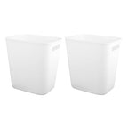 Plastic Small Bathroom Trash Can Wastebasket, 3.5 Gallon, White, 2 Pack | Compact Sturdy Garbage Can for Bathroom, Laundry Room, Kitchen, Office, Kids Room, Dorm, Durable, Easy to Clean