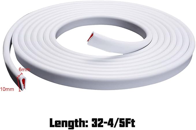 32.8ft (10m) Car Door Edge Guards White – Self-Adhesive PVC, U-Shaped, Fits Most Vehicles, Fade-Resistant, Scratch- and Chip-Resistant – Reduces Dings in Parking Lots