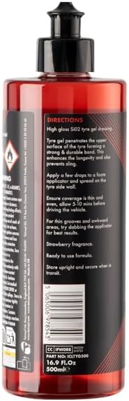 Infinity Wax Strawberry Tire Gel 16.9 fl oz – High Gloss SiO₂ Tire Dressing, Long-Lasting Solvent-Based Tire Shine, Water-Resistant, No Sling Formula, Strawberry Vanilla Scent