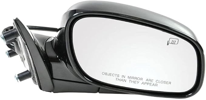 Passenger Side Mirror Assembly Electric Adjustment Heated No Memory Puddle Light Black Compatible with 2004-2008 Lincoln Town Car FO1321307 FO1321328