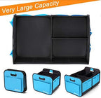 Car Trunk Organizer for SUV, 18.5Gal Large Capacity No-Sag Heavy Duty, Foldable Waterproof Anti-Slip Storage with 12 Pockets, Fit Sedan, Truck, Universal Car Accessories, Blue, 2 Compart,Large