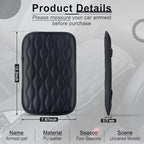 Car Center Console Cover, Upgraded Leather Car Armrest Cushion, Universal Waterproof Cushion Pad, Non-Slip Car Interior Accessories, Fits Most Sedans SUVs Trucks (Black)