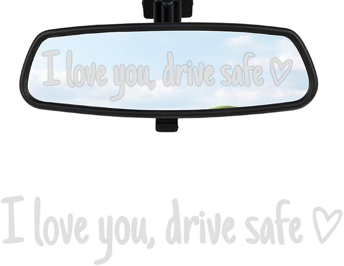 3PCS I Love You Drive Safe Mirror Sticker Car Decals for Women, 2025 Cute Car Rear View Mirror Stickers for Women,Cars Accessories Valentines Day Gifts for Her/Him (White)