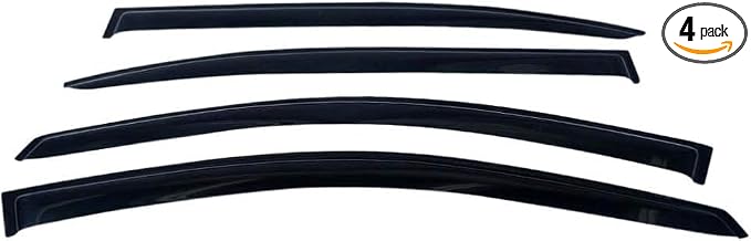 Tape On Window Visors Fits for 2008-2012 Honda Accord 4-Door Sedan, Side Auto Window Wind Deflectors, Ventshade, Rain Guards for Cars/Trucks