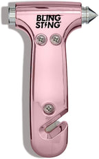 Safety Hammer - Emergency Automotive Escape Tool with Window Breaker, Seat Belt Cutter & Adjustable Car Visor Strap - Tempered Glass Breaker - Steel Blade - Blush Rose Pink (1 Count)