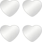 4PCS Car Blind Spot Mirror, Heart-Shaped Wide Angle HD Glass Convex Frameless Side Blindspot Mirror with Adjustable Stick, Auto Exterior Rear View for Wide Angle, Universal Fit