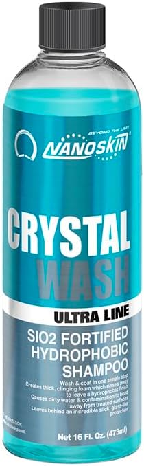 Ultra Line CRYSTAL WASH SiO2 High Foaming Shampoo 16 Oz. – Concentrated Ceramic Car Wash Soap Works with Foam Cannons, Foam Guns or Bucket Washes | For Cars, Trucks, Boats, Motorcycles, RVs
