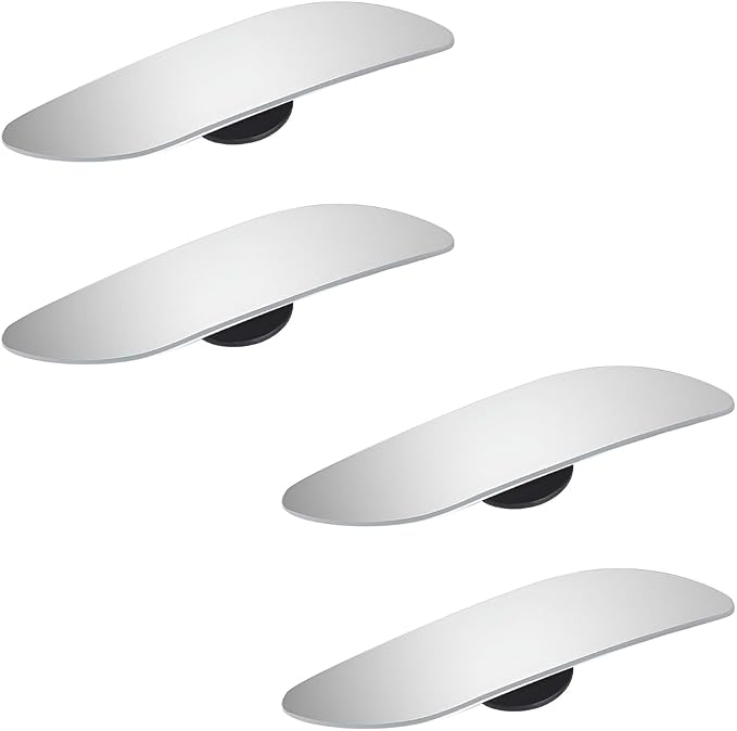 4PCS Car Blind Spot Mirror, Wide Angle HD Glass Rectangle Convex Frameless Side Blindspot Mirror with Adjustable Stick, Auto Exterior Rear View for Wide Angle, Universal for Vehicles (Extended)