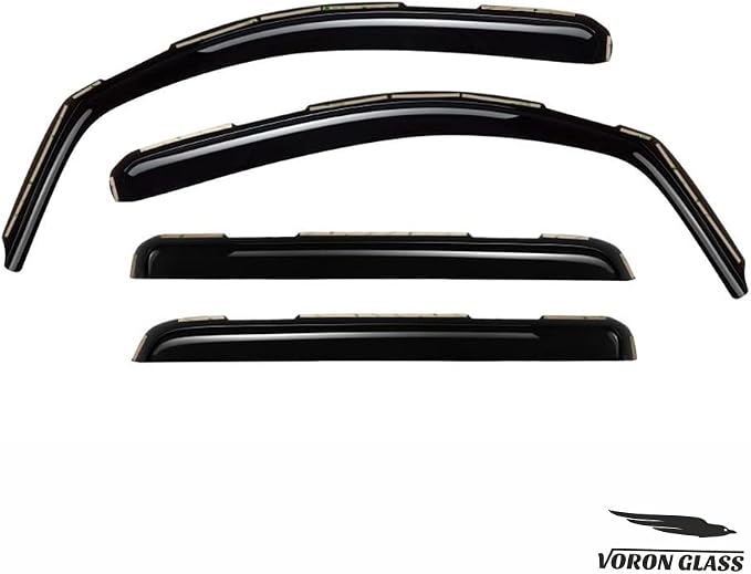 Voron Glass in-Channel Extra Durable Rain Guards for Trucks Toyota Tundra 2007-2021 CrewMax, Window Deflectors, Vent Window Visors, 4 Pieces - 220083