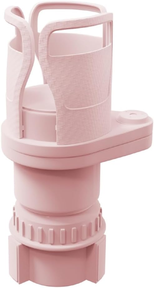 Car Cup Holder Expander, 2 in 1 Multifunctional 360° Rotating Water Bottles Holder Extender Adapter with Adjustable Base, Automotive Insert Drink Cup Adapter, Universal for Vehicles (Pink)