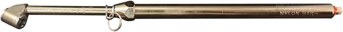 S-976 Dual Head Chuck Tire Pressure Service Gauge, Plated Brass Tube, 12 3/4” 1-160 PSI