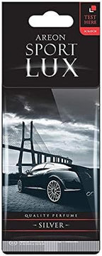 Sport Lux SILVER - Hanging Cardboard Air Freshener for Car, Home & Office - Premium Cologne Perfume with Natural Fragrances - Long Lasting, Fresh, Luxurious Scent - Stylish Design - Pack of 3