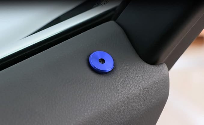 4pcs Sports Blue Aluminum Decorative Door Lock Indicator Light Cap Covers Compatible with Porsche Cayenne Panamera Macan