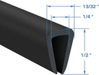 Rubber Edge Trim, 1/4" U Channel Edge Trim, Edge Protector for Plywood, Glasses or Flexiglasses, 1/4 in Flexible U Shaped Gasket, Black Color, Length 20 Ft