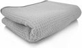 Waffle Weave Gray Matter Microfiber Drying Towel - 25" x 36",Premium Blend Microfiber Towel with Soft-Banded Edging for Scratch-Free Car Drying,Ultra Absorbent,(Pack of 12)