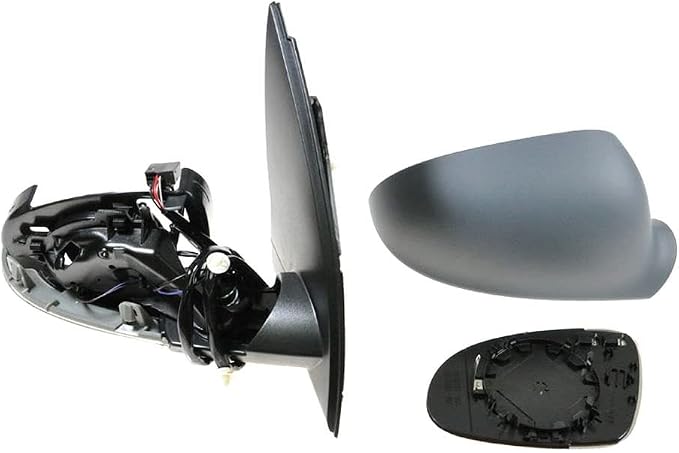 Passenger Side Mirror Assembly Electric Adjustment Heated No Memory Gray Compatible with 2006-2009 Volkswagen GTI Rabbit VW1320124