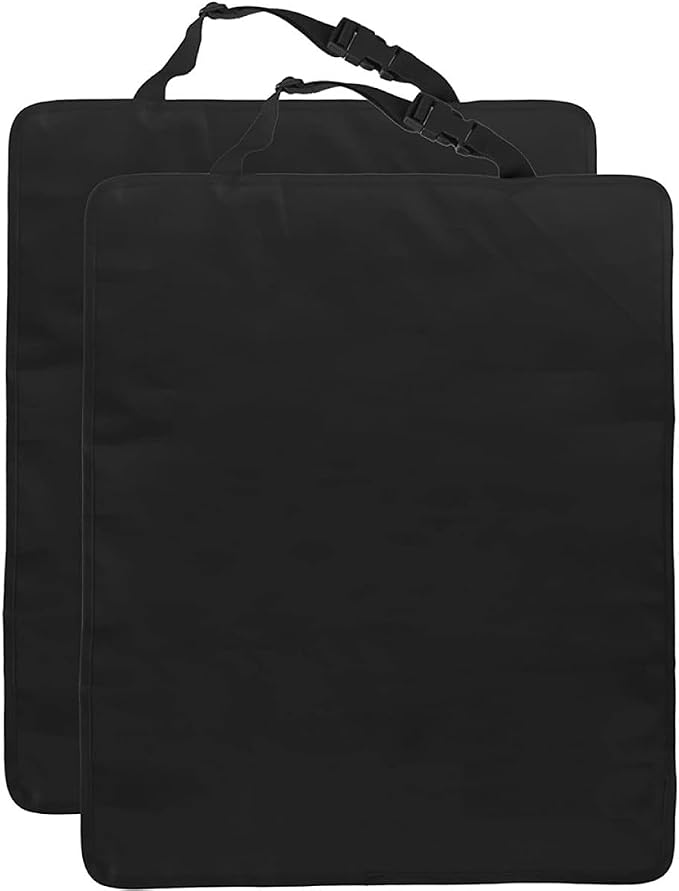 2pcs Auto Rear Seat Anti-kick Pad Car Backseat Protector, Black Sturdy Vehicle Kick Mats with Easy Installation for Family Travel