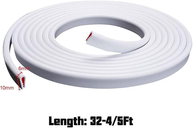 65.6ft (20m) Car Door Edge Guards White – Self-Adhesive PVC, U-Shaped, Fits Most Vehicles, Fade-Resistant, Scratch- and Chip-Resistant – Reduces Dings in Parking Lots