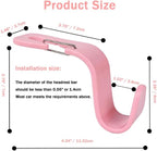 4-Pack 360° Rotating Universal Car Headrest Hooks, Car Organizer Hanger Storage Hooks for Bag Purse Cloth Grocery Universal Fit with Clip Pink